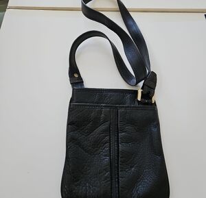 Michael Kors Black Leather Crossbody Bag with Gold Hardware